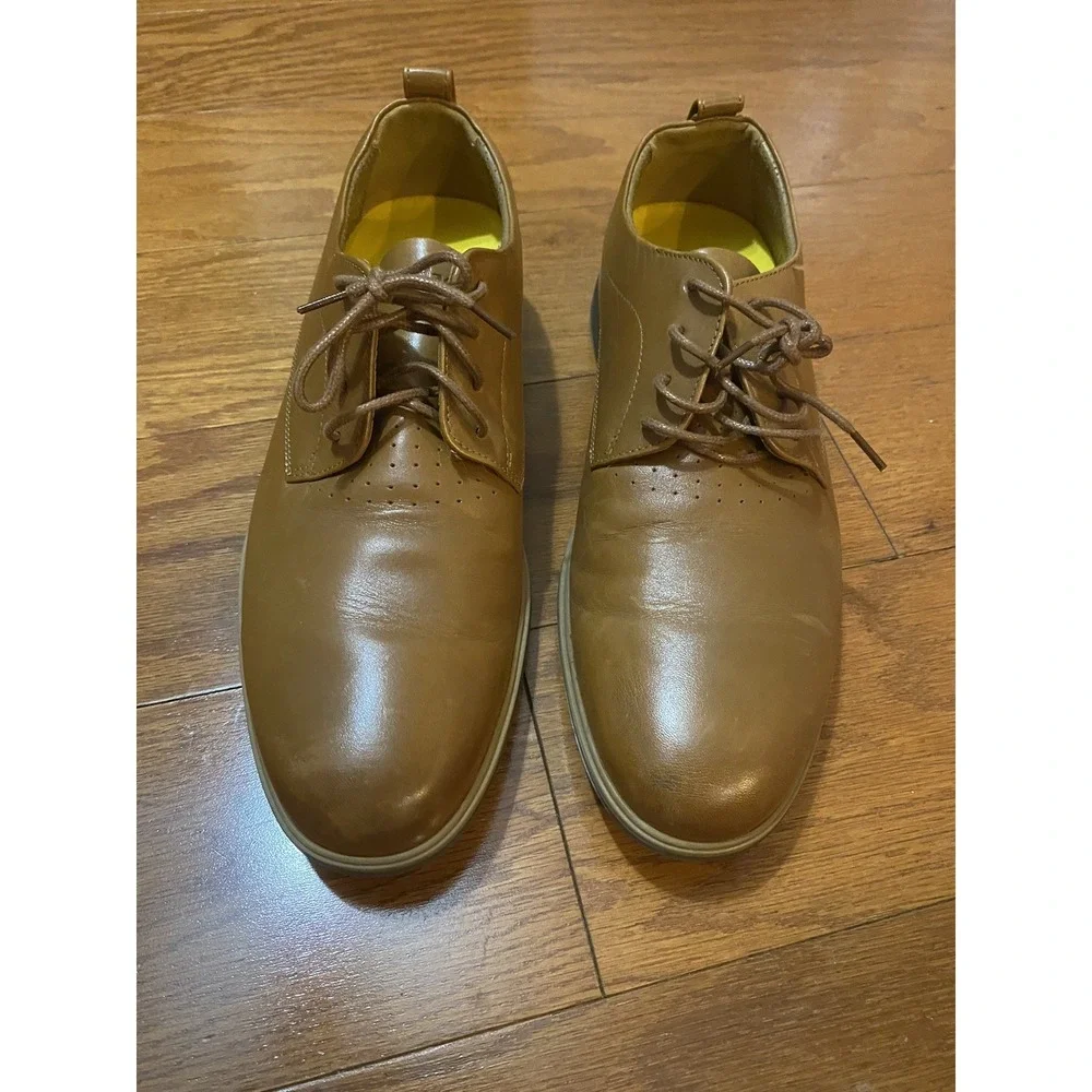 Amberjack  Original Light Brown Leather Oxford Comfort Soft Shoes Men Sz 10.5